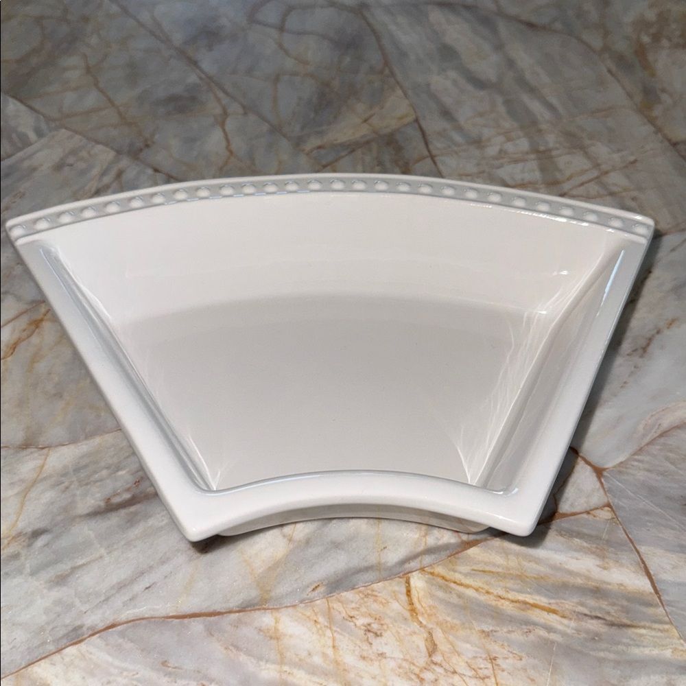 Signature Debbie Segura Dot Design White Ceramic Earthware Ceramic Side Bowl